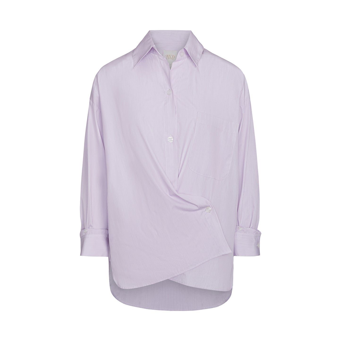 Pinstripe Earl Blouse in Purple & White