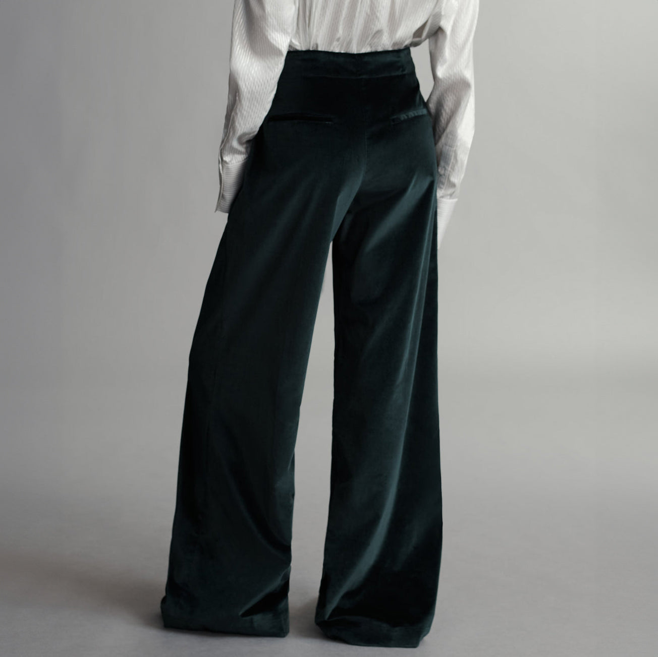 Demie Cotton Velvet Pant in Forest