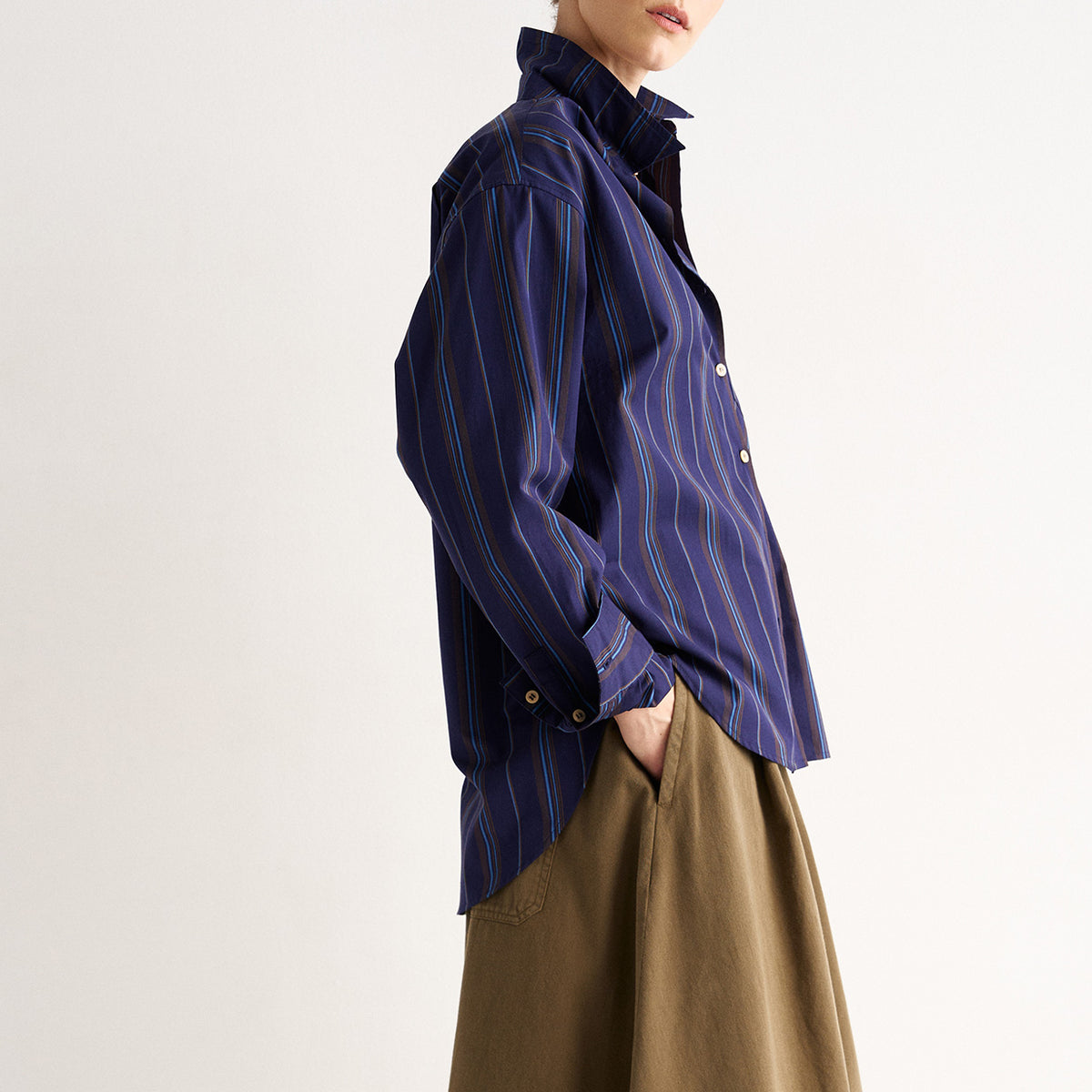 The Weekend Shirt in Royal Stripe
