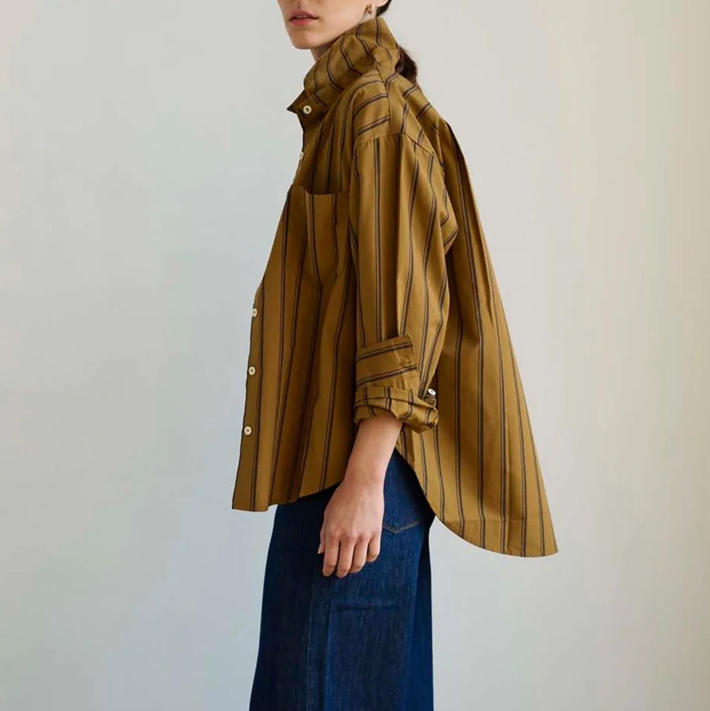 The Weekend Shirt in Goldenrod Stripe