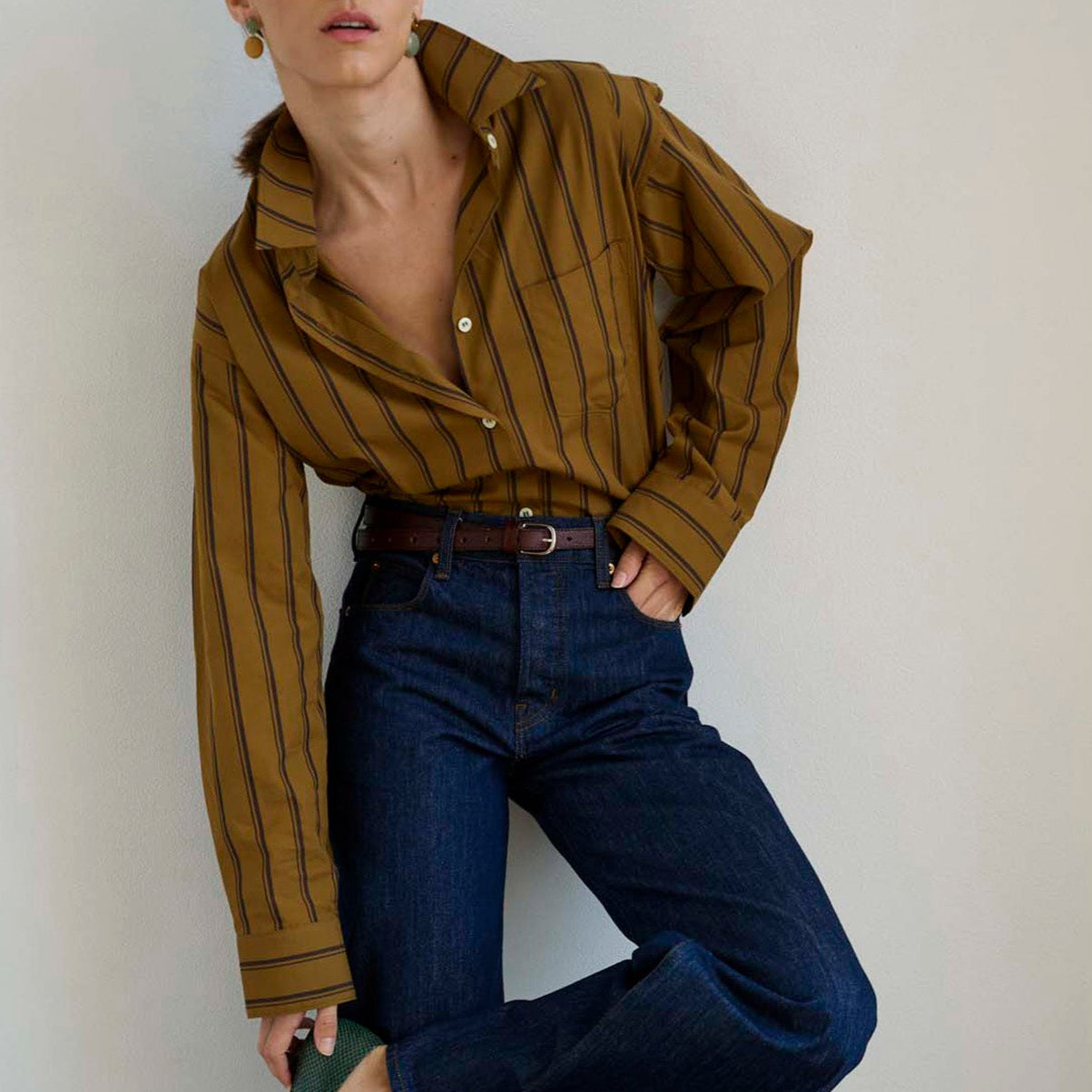 The Weekend Shirt in Goldenrod Stripe