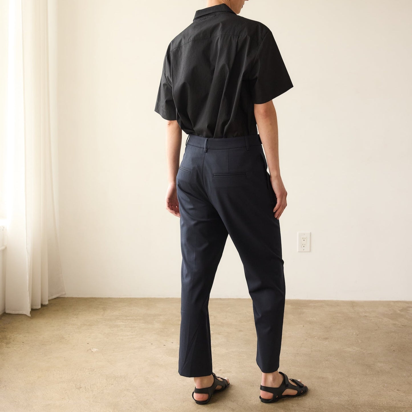 Camp Shirt in Black Poplin