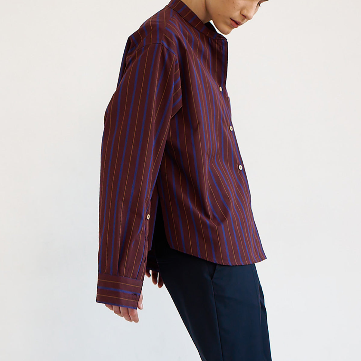 The Editor Shirt in Oxblood Stripe
