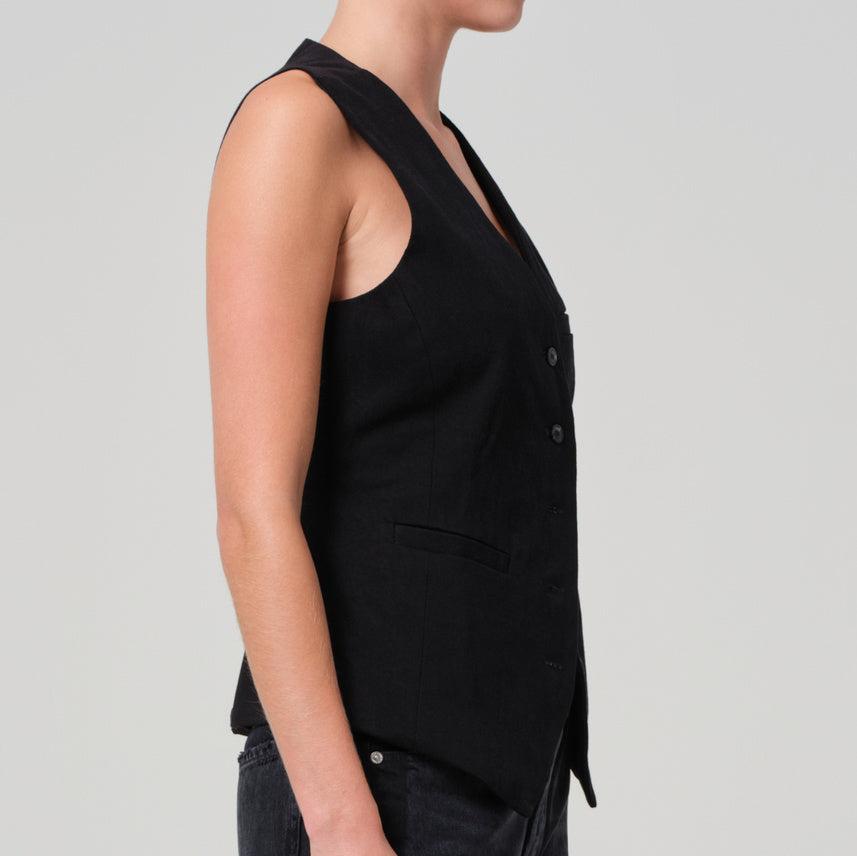 Jasmin Tailored Vest in Black