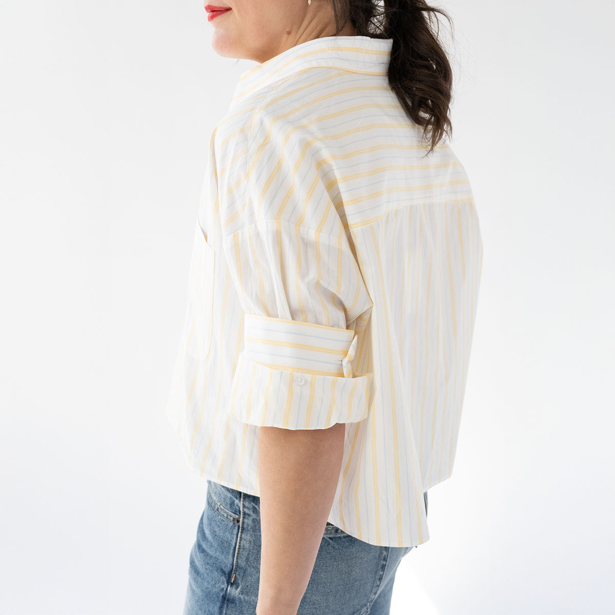 Next Ex Blouse in Yellow and Blue Stripe