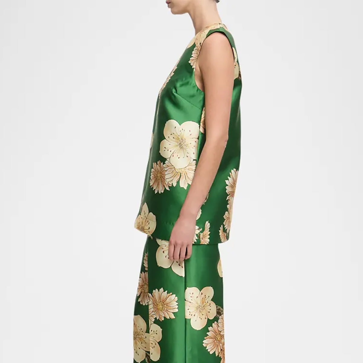 Sage Top in Green Floral