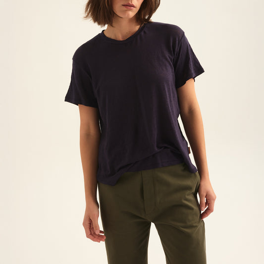 Chameleon Tee in Navy Linen