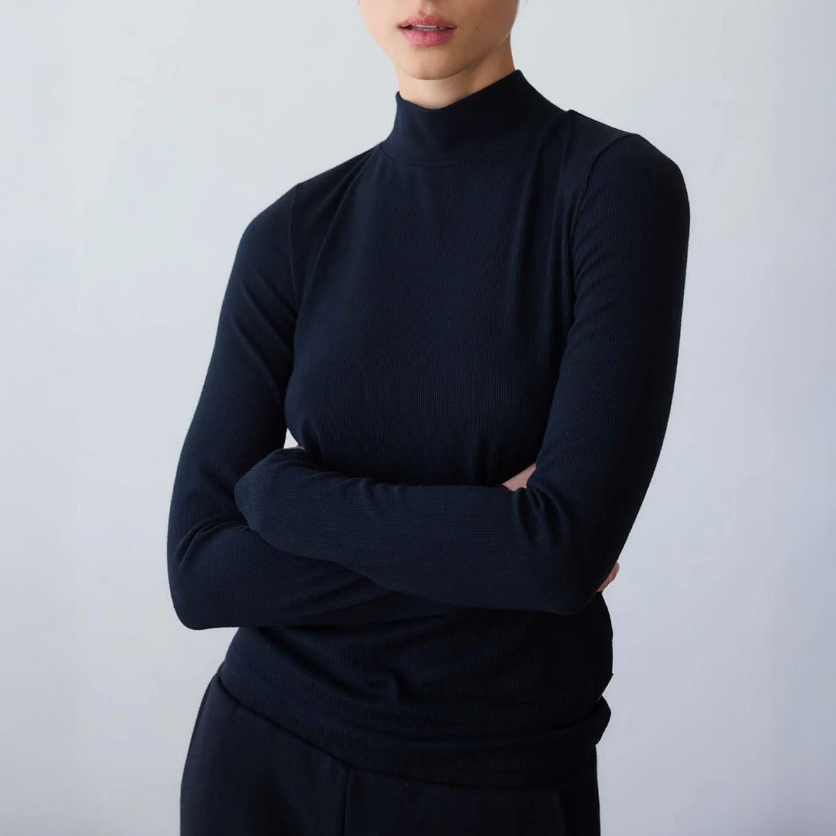 The Mock Neck in Black