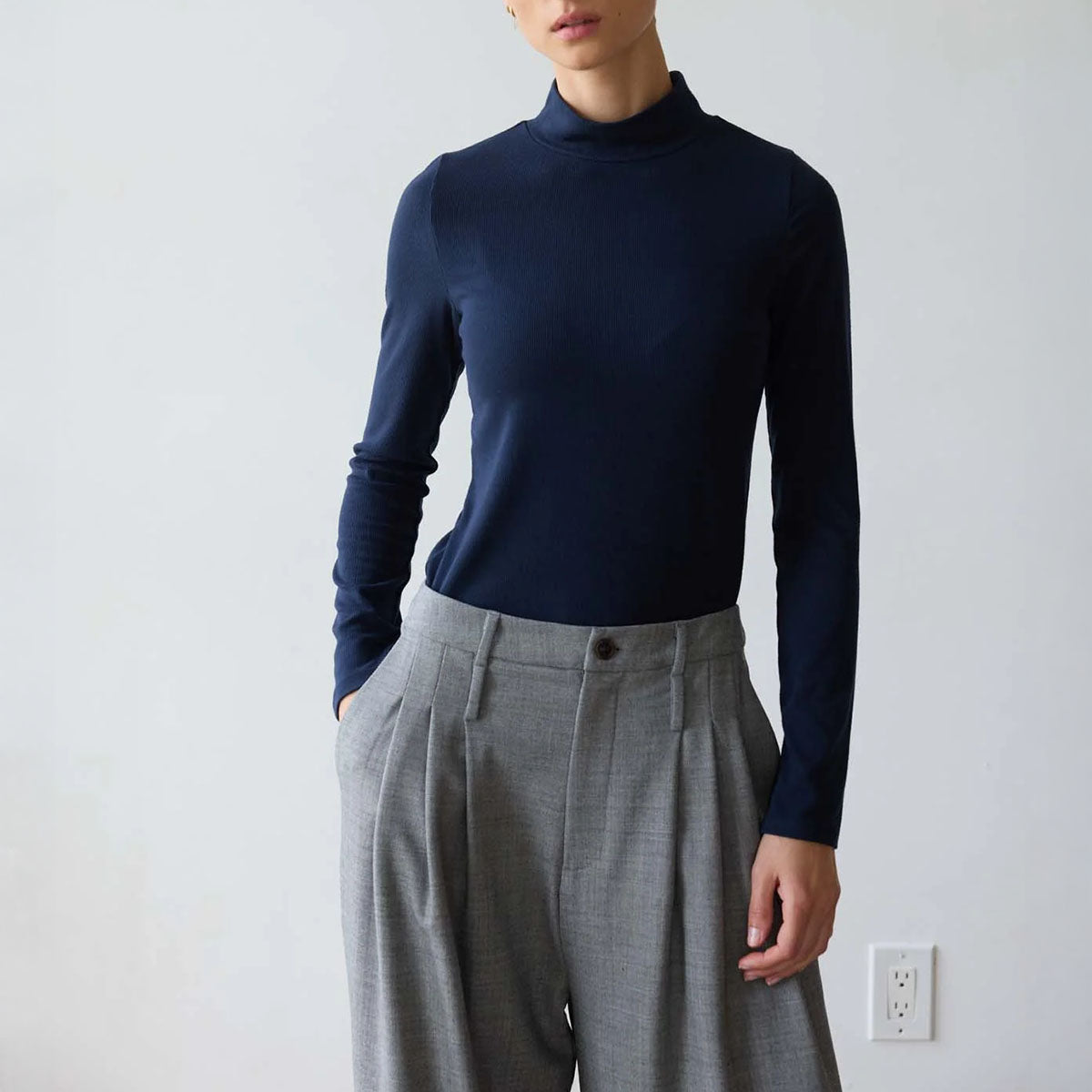 The Mock Neck in Navy