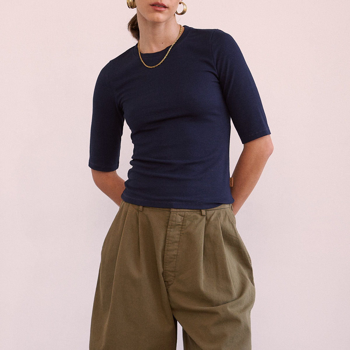 The Rib Elbow Crew in Navy