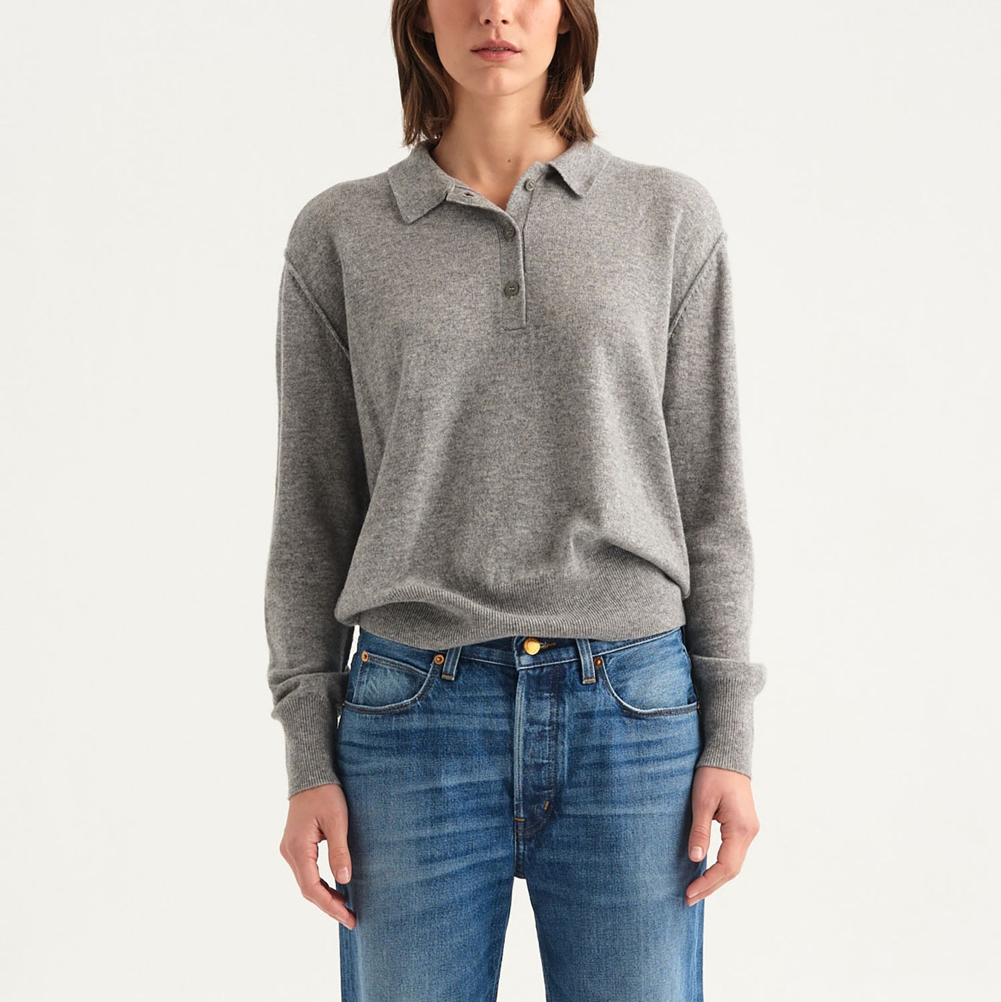 The Polo in Light Heather Grey