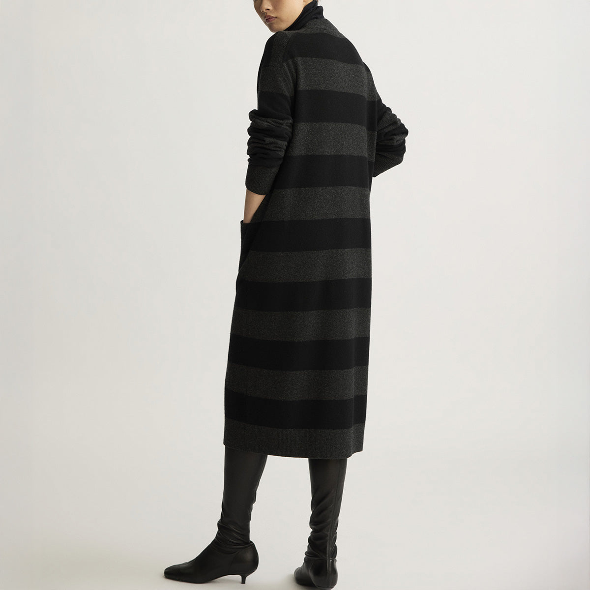Lorimer Cardigan in Charcoal Stripe