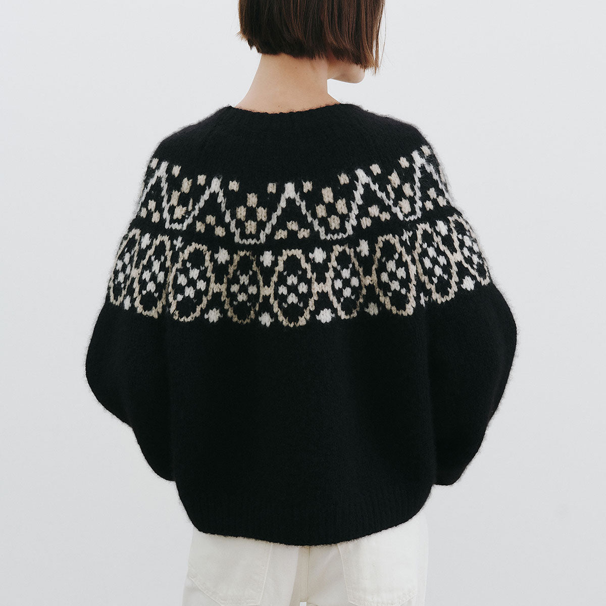 Chrissy Cashmere Sweater in Black Fair Isle