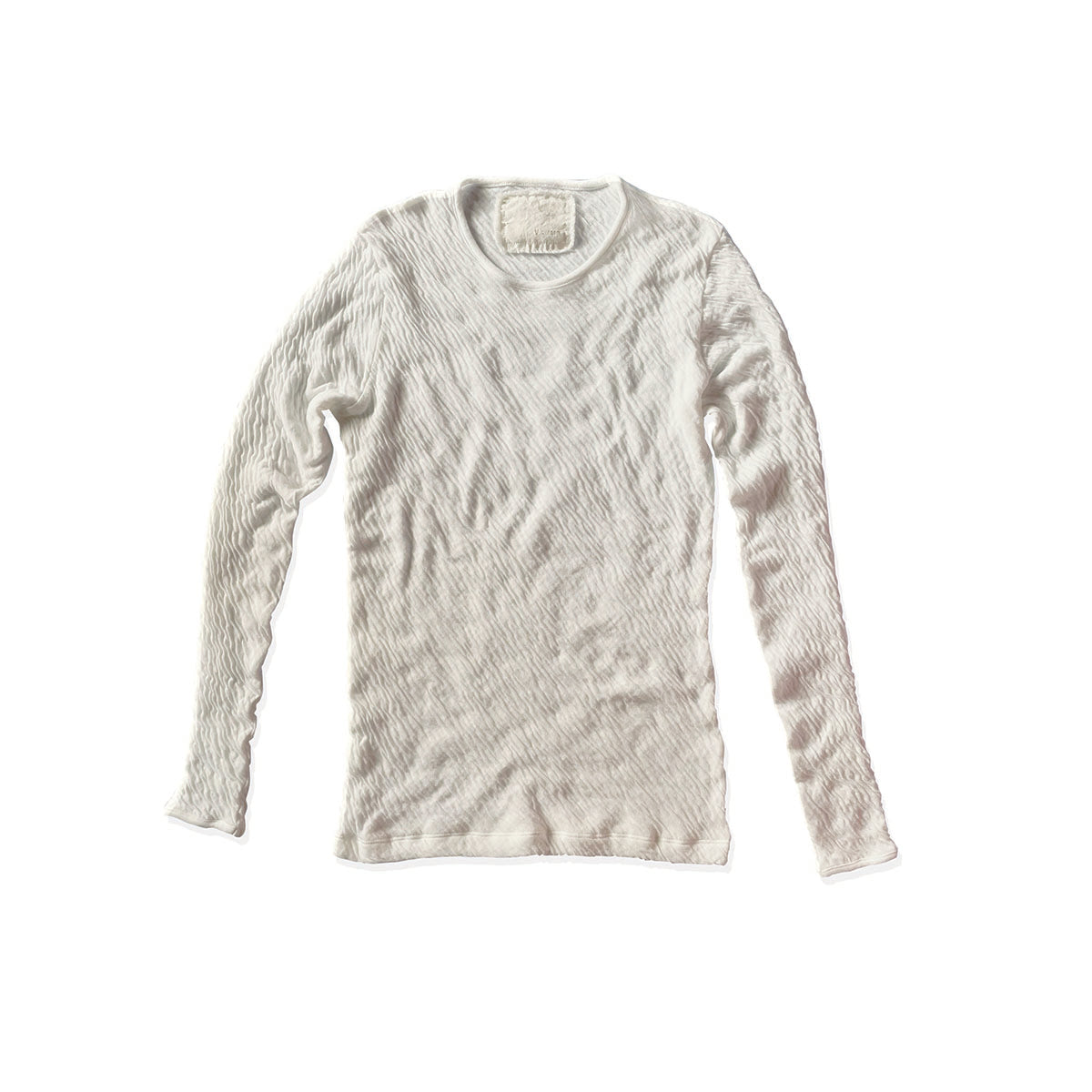 Double Faced Longsleeve Crew in White