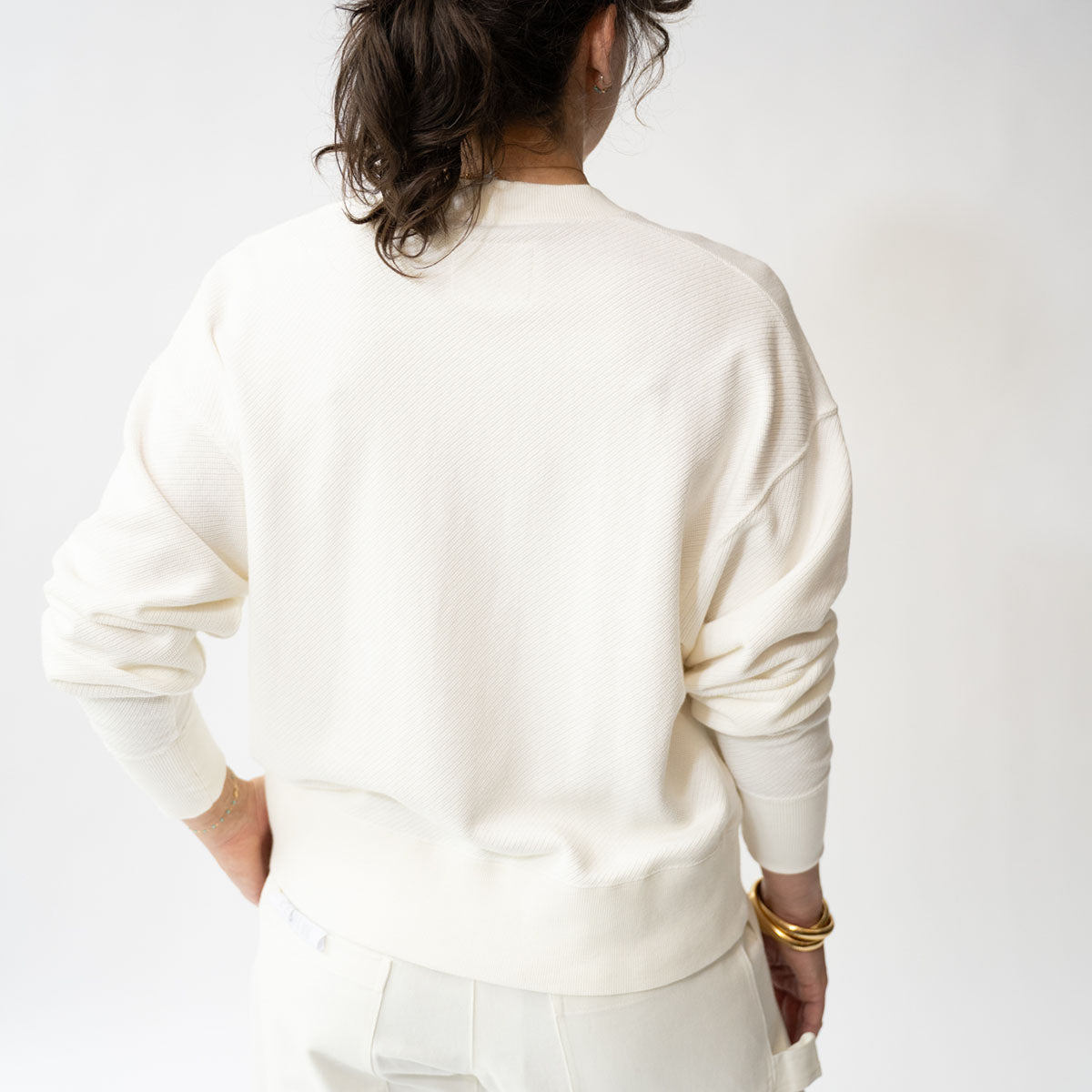 Bias Cardigan in White