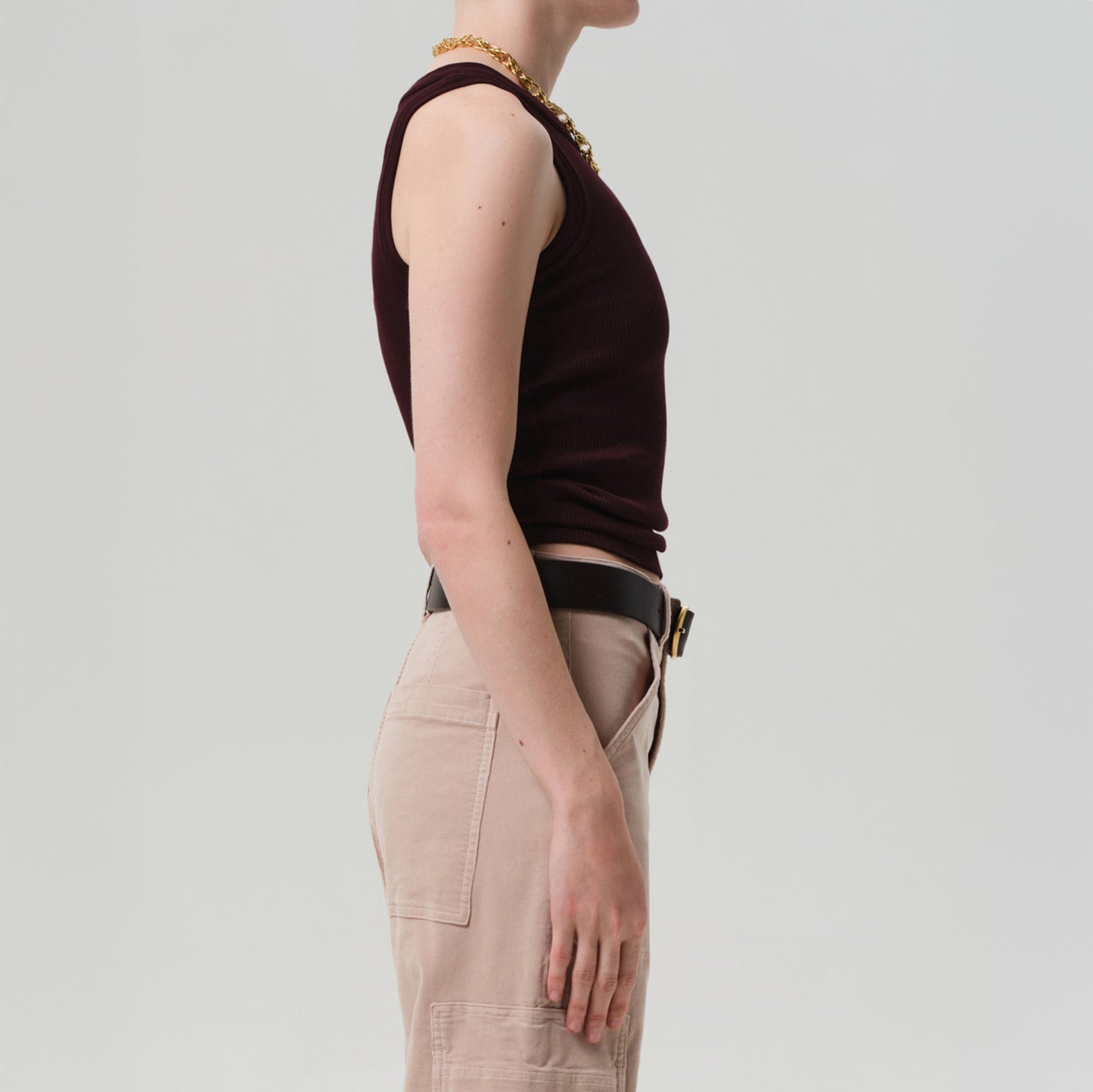 Isabel Rib Tank in Mahogany
