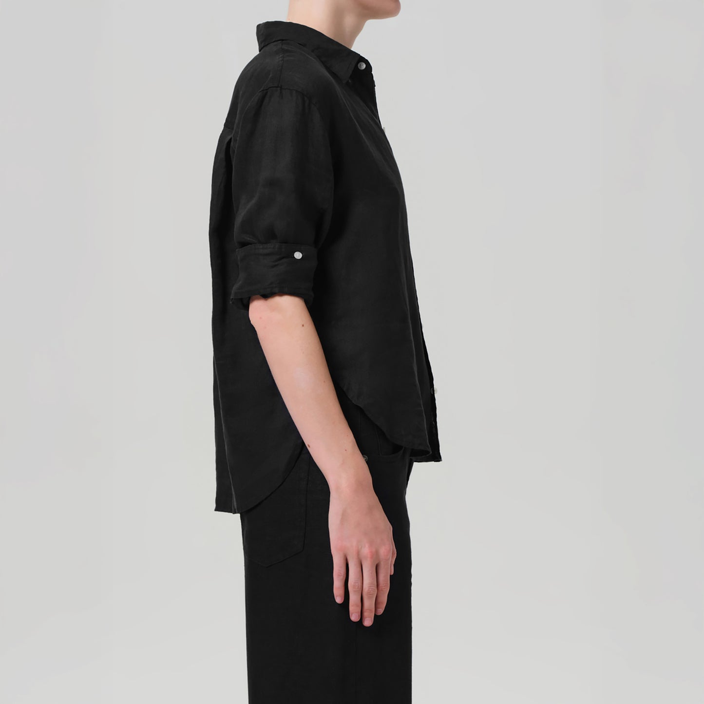 Kayla Shrunken Shirt in Black
