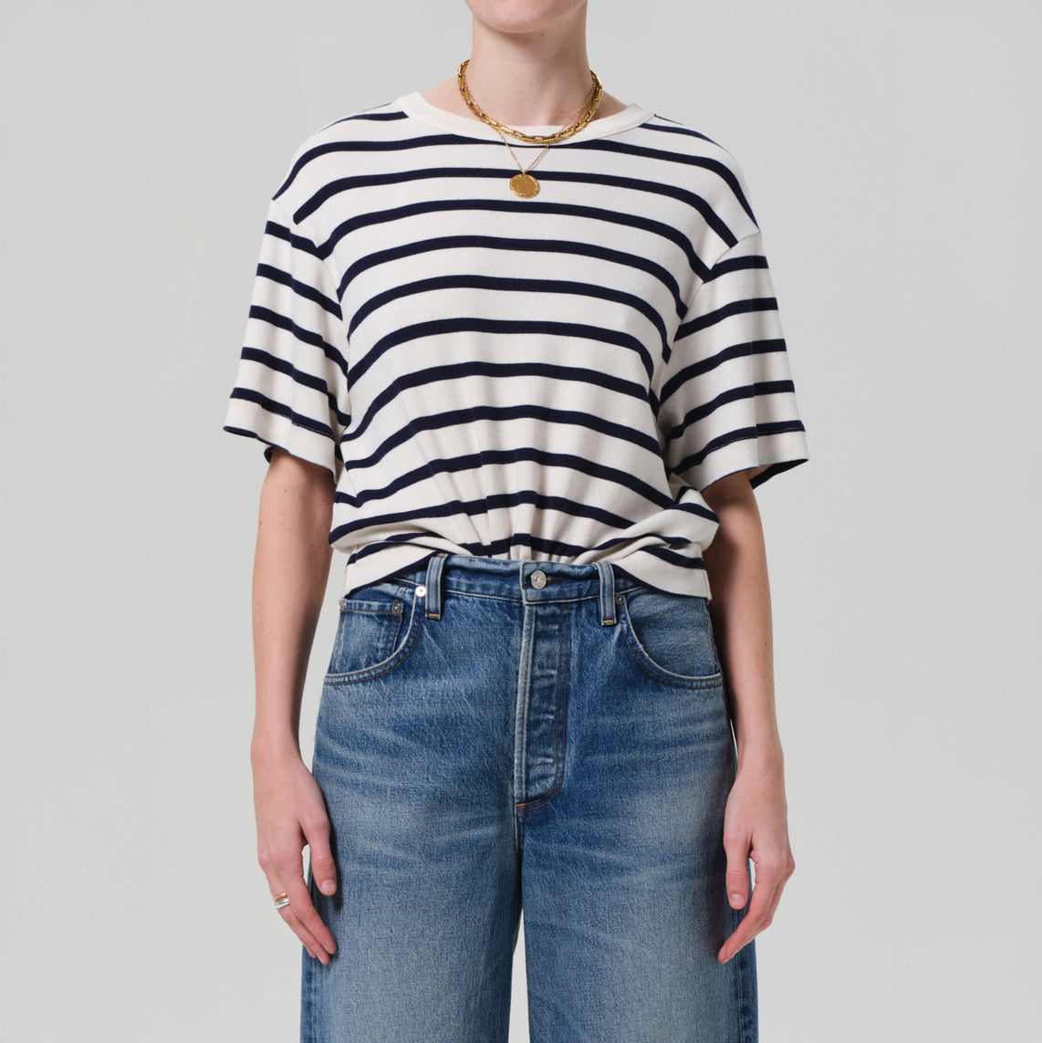 Goldie Tee in Azure Stripe