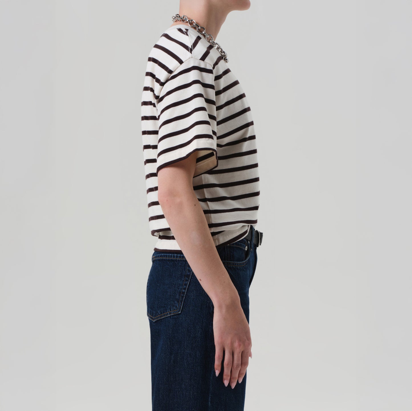 Goldie Tee in Chocolate Stripe