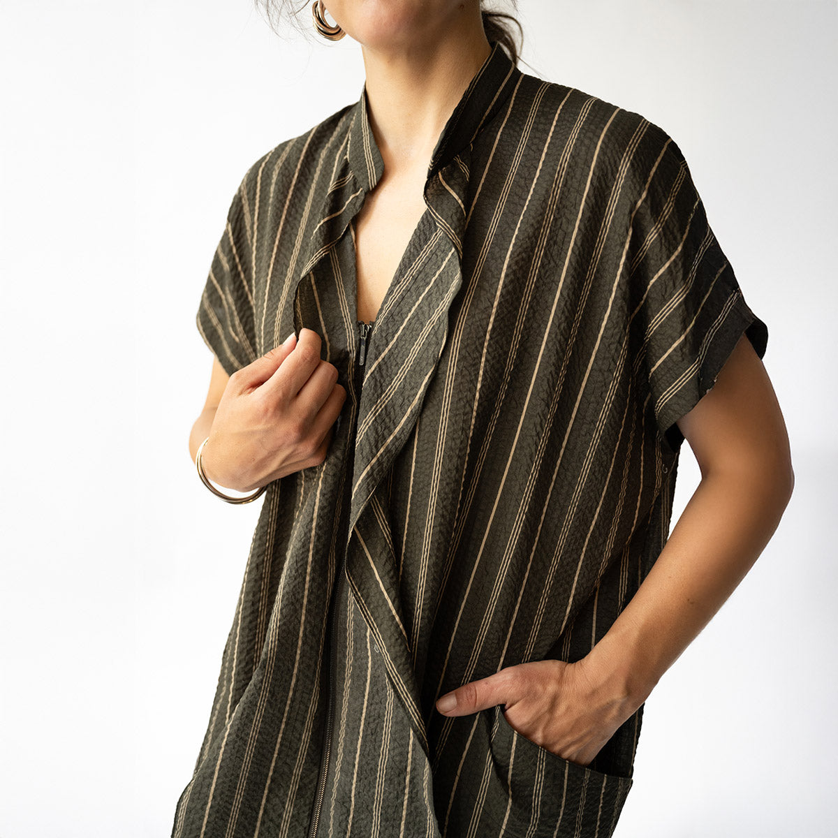 Fin Gaban Dress in Brown and Tan