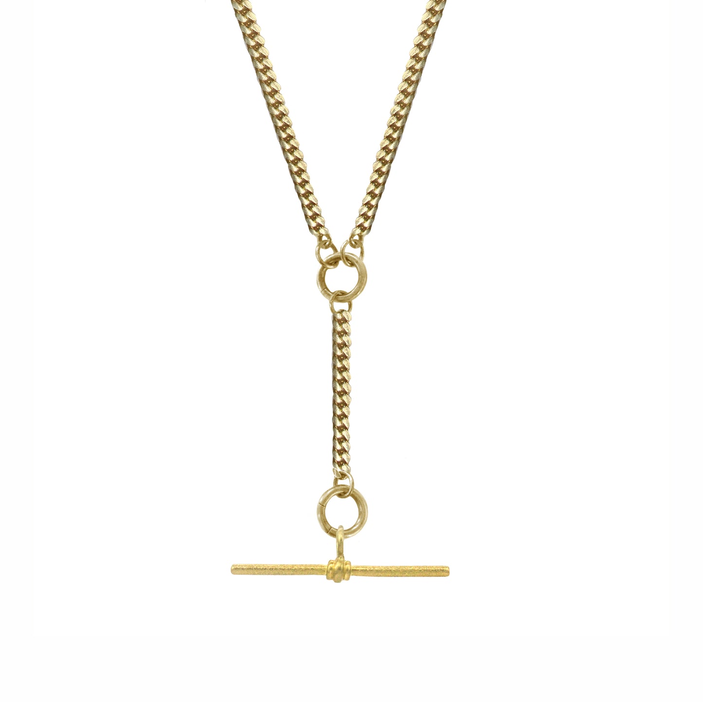 Double Charm Holder Necklace in Gold