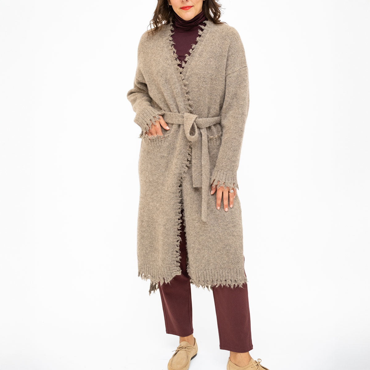 Fray Cardigan in Rock