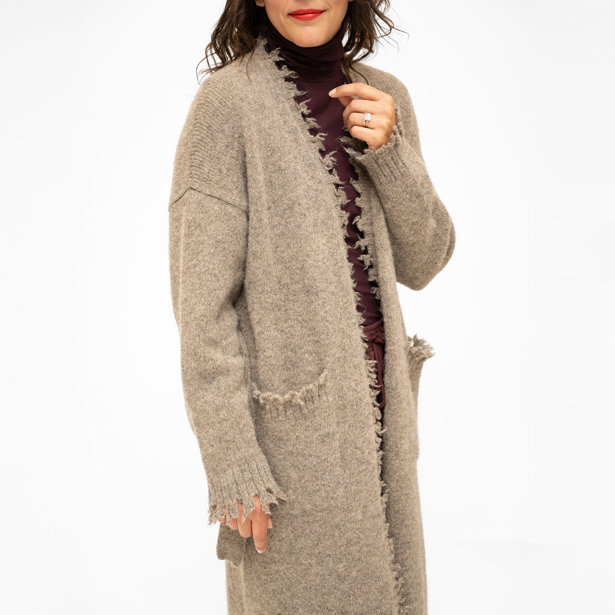 Fray Cardigan in Rock