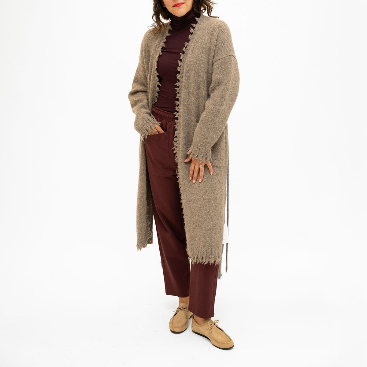 Fray Cardigan in Rock