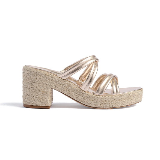 Adrian Platform Sandal in Gold