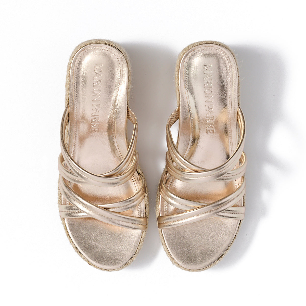 Adrian Platform Sandal in Gold