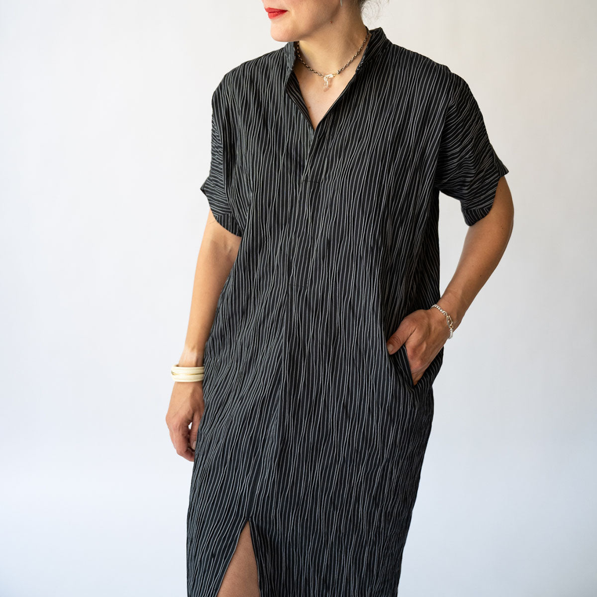 Aissa Shirt Dress in Black