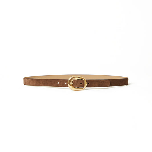 Greyson Suede Belt in Chocolate