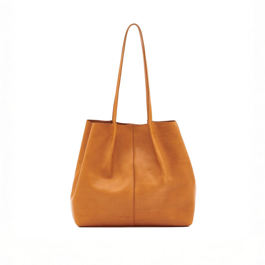 Nina Leather Tote in Natural