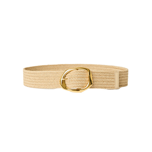 Edmond Linen Waist Belt in Champagne