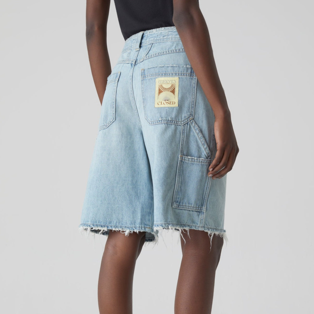 Naina Cutoff Denim Bermuda Shorts