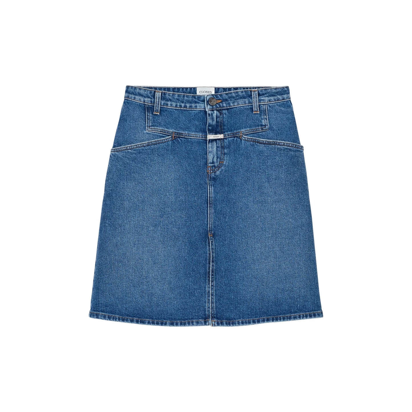 Stover-X Denim Skirt in Mid Blue