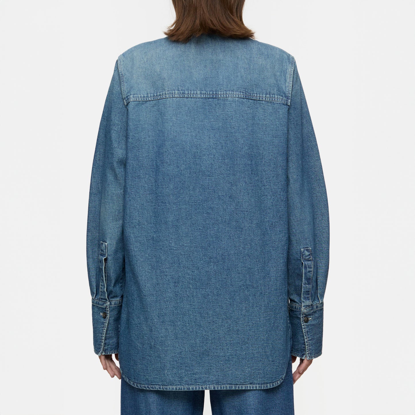 Denim Utility Shirt in Mid Blue