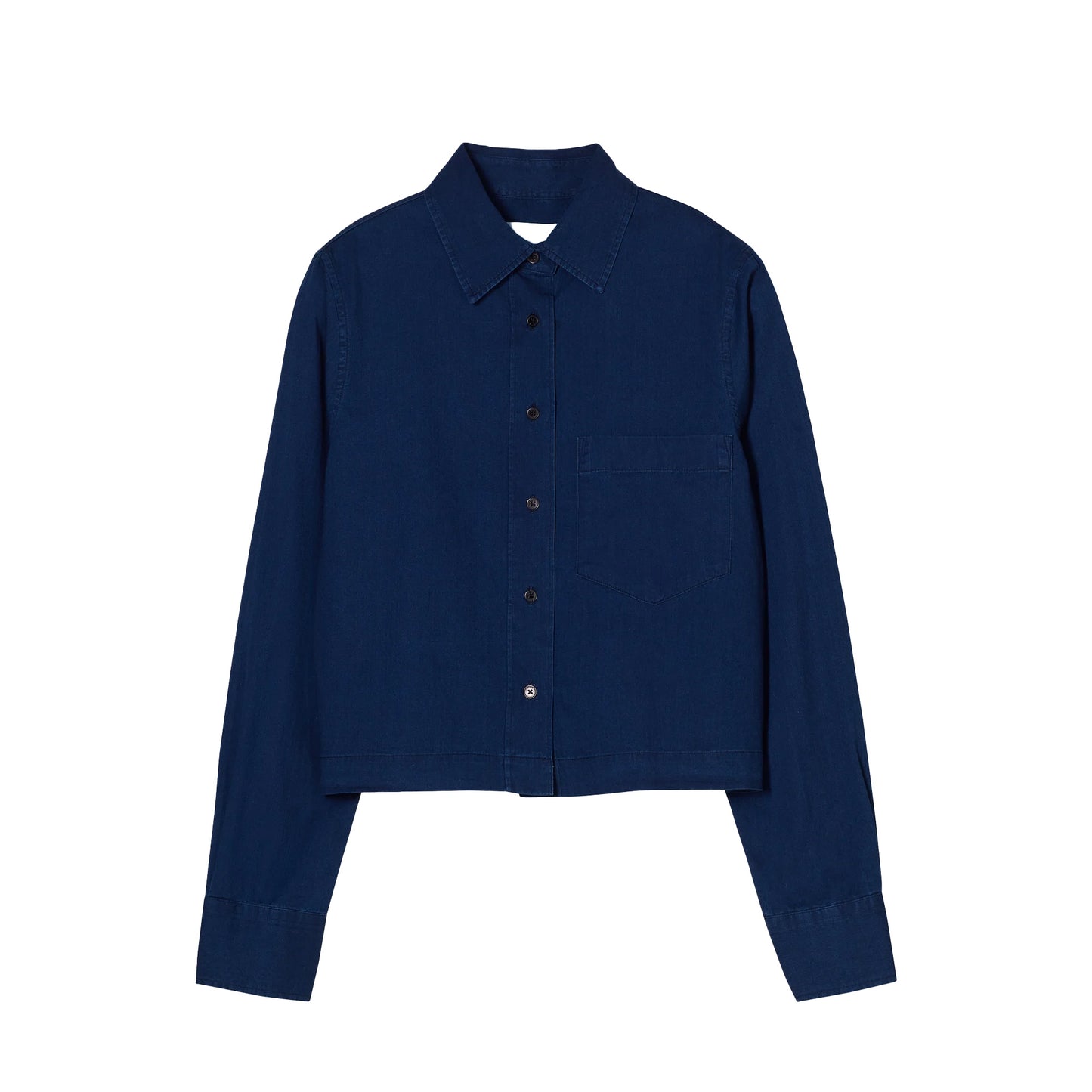 Crop Classic Shirt in Dark Blue