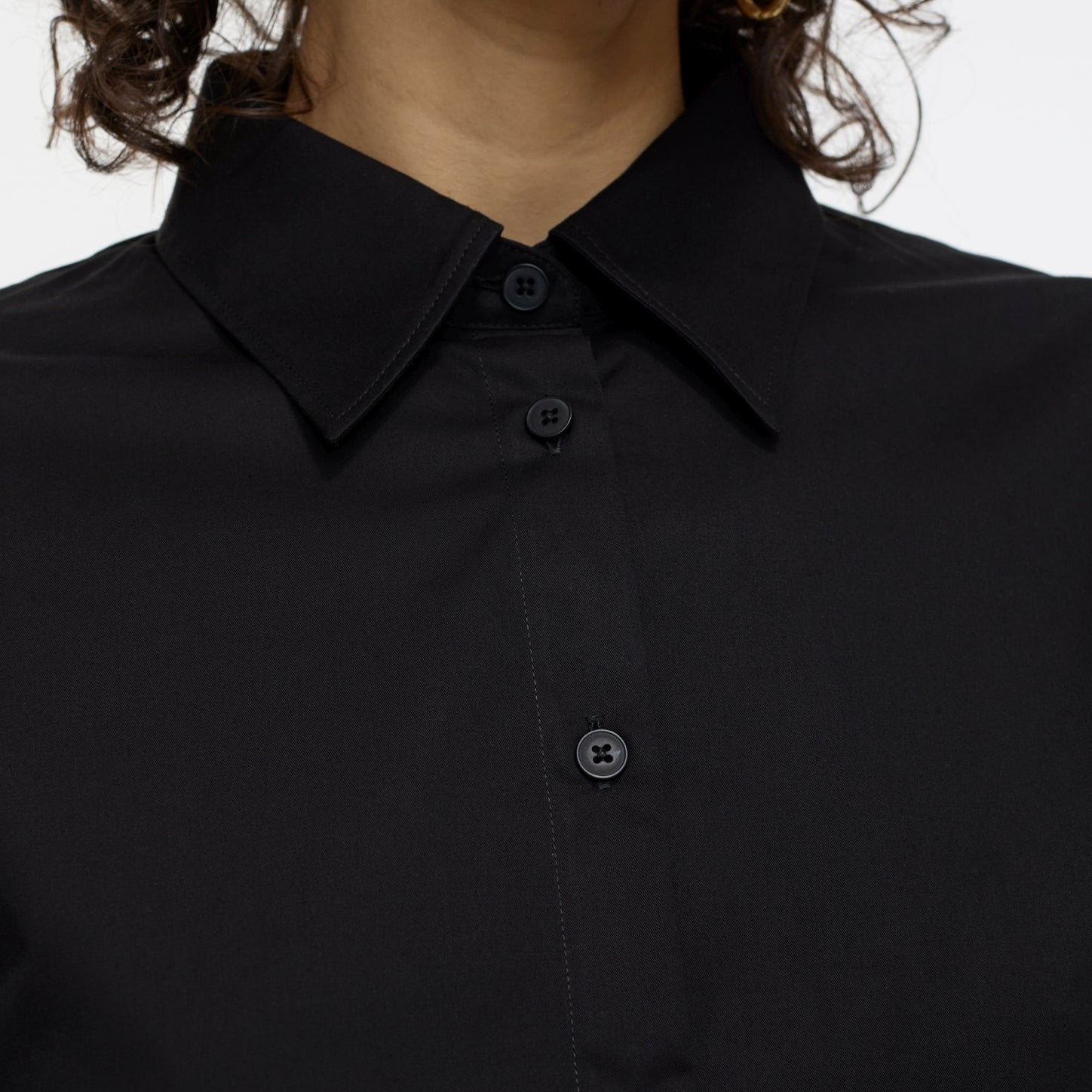 Waisted Button Up in Black