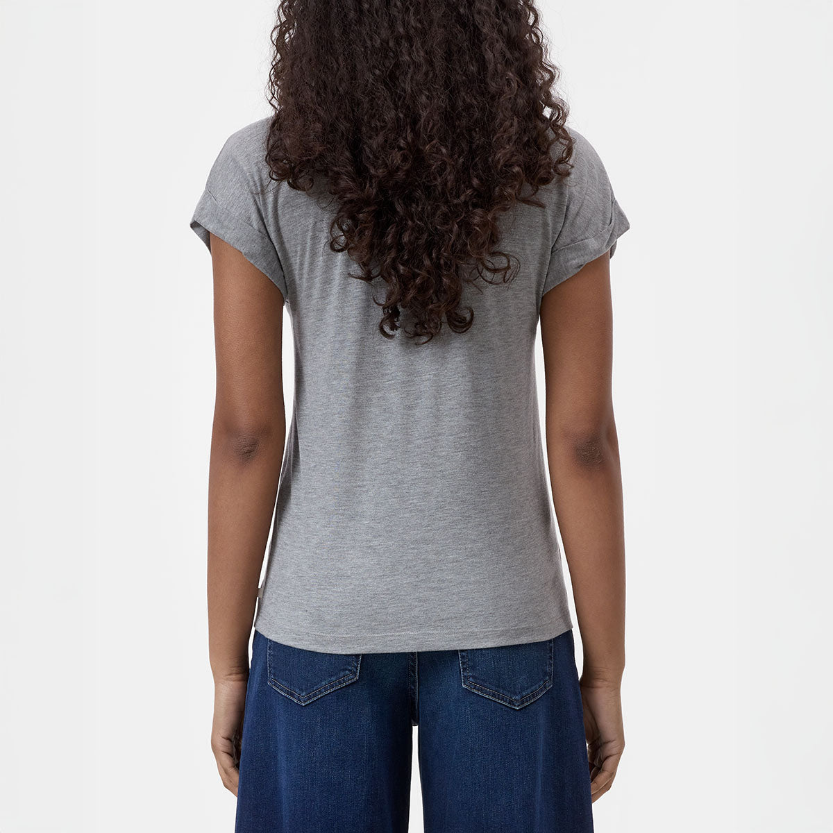 Turn Up T-Shirt in Light Gray Melange