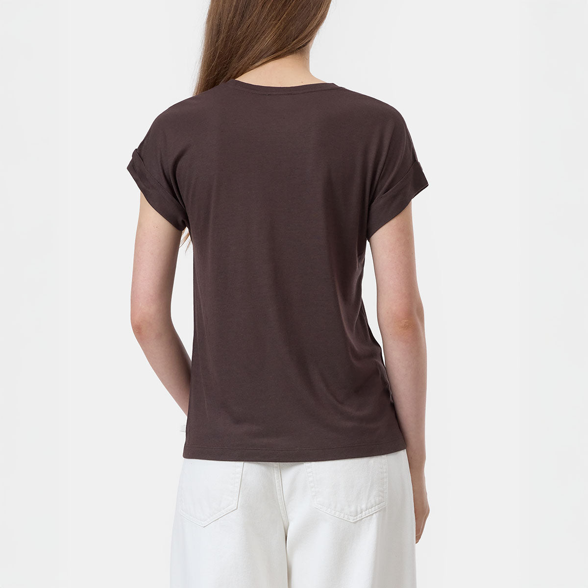 Turn Up T-Shirt in Mahogany Brown