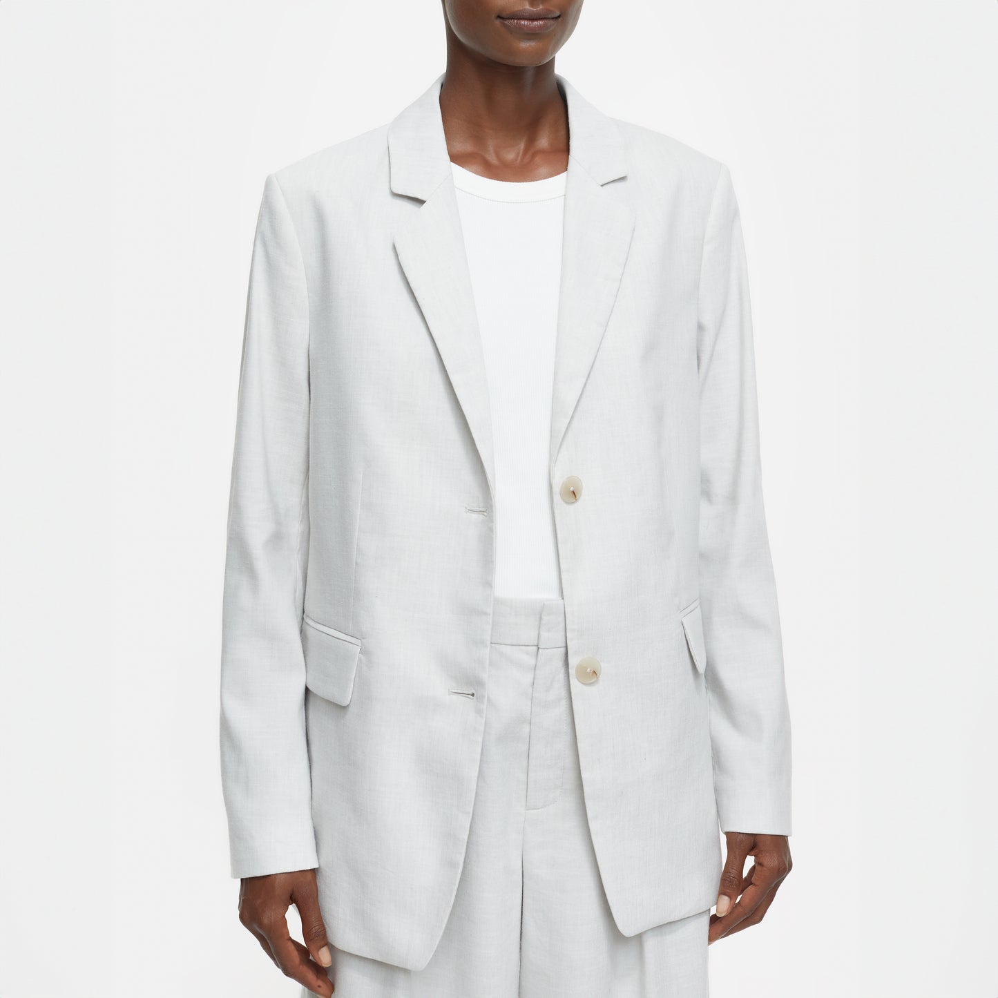 Lola Linen Blazer in Limestone