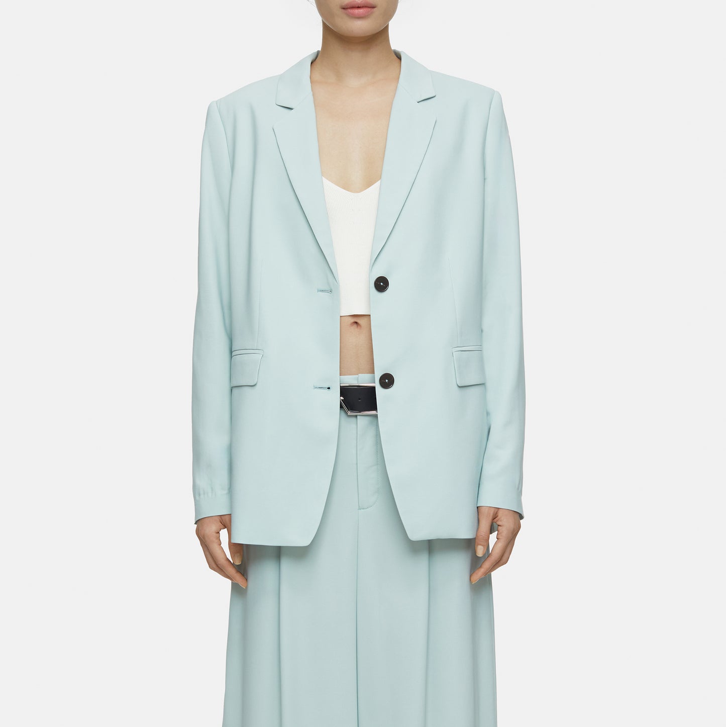 Lola Crepe Blazer in Amalfi Sea