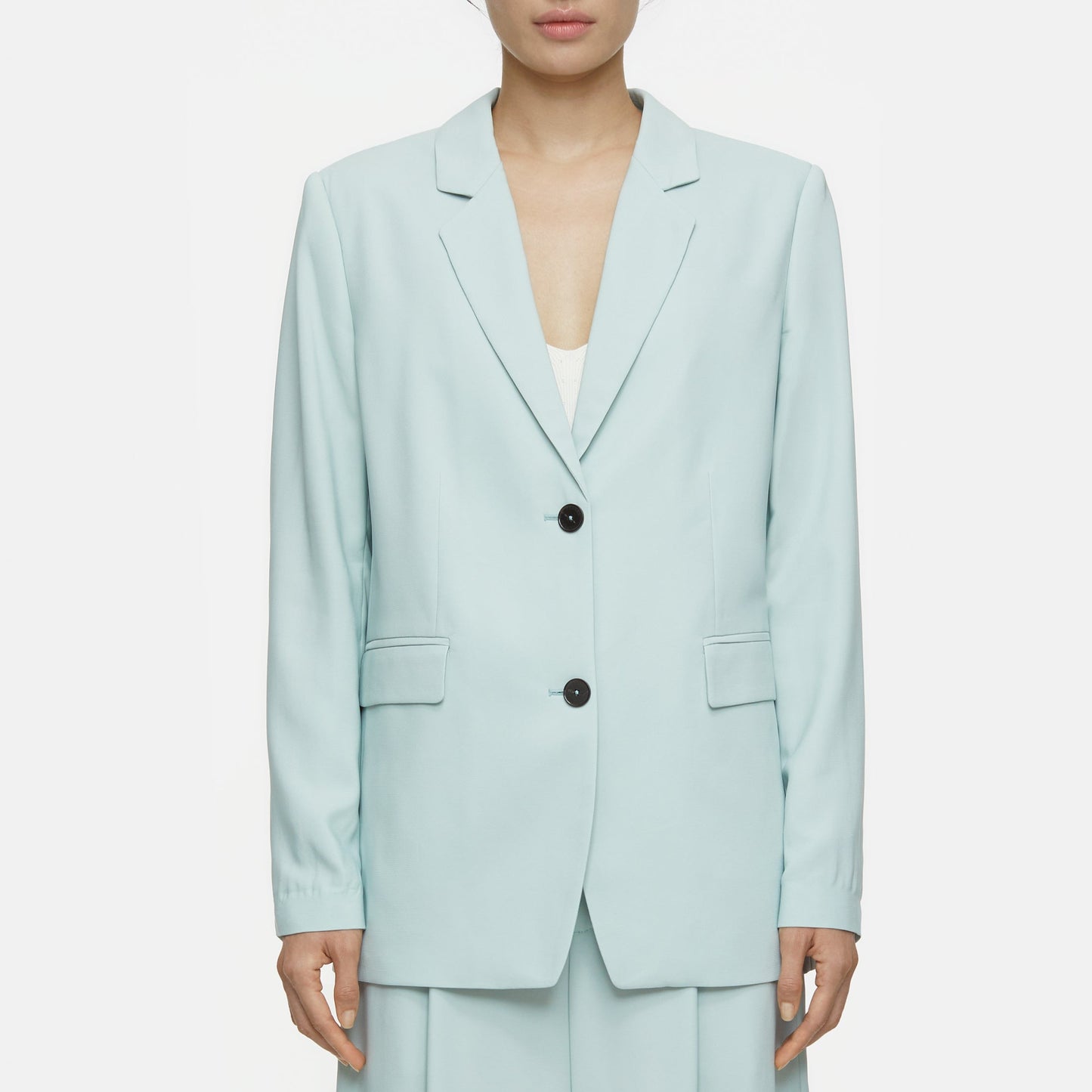 Lola Crepe Blazer in Amalfi Sea
