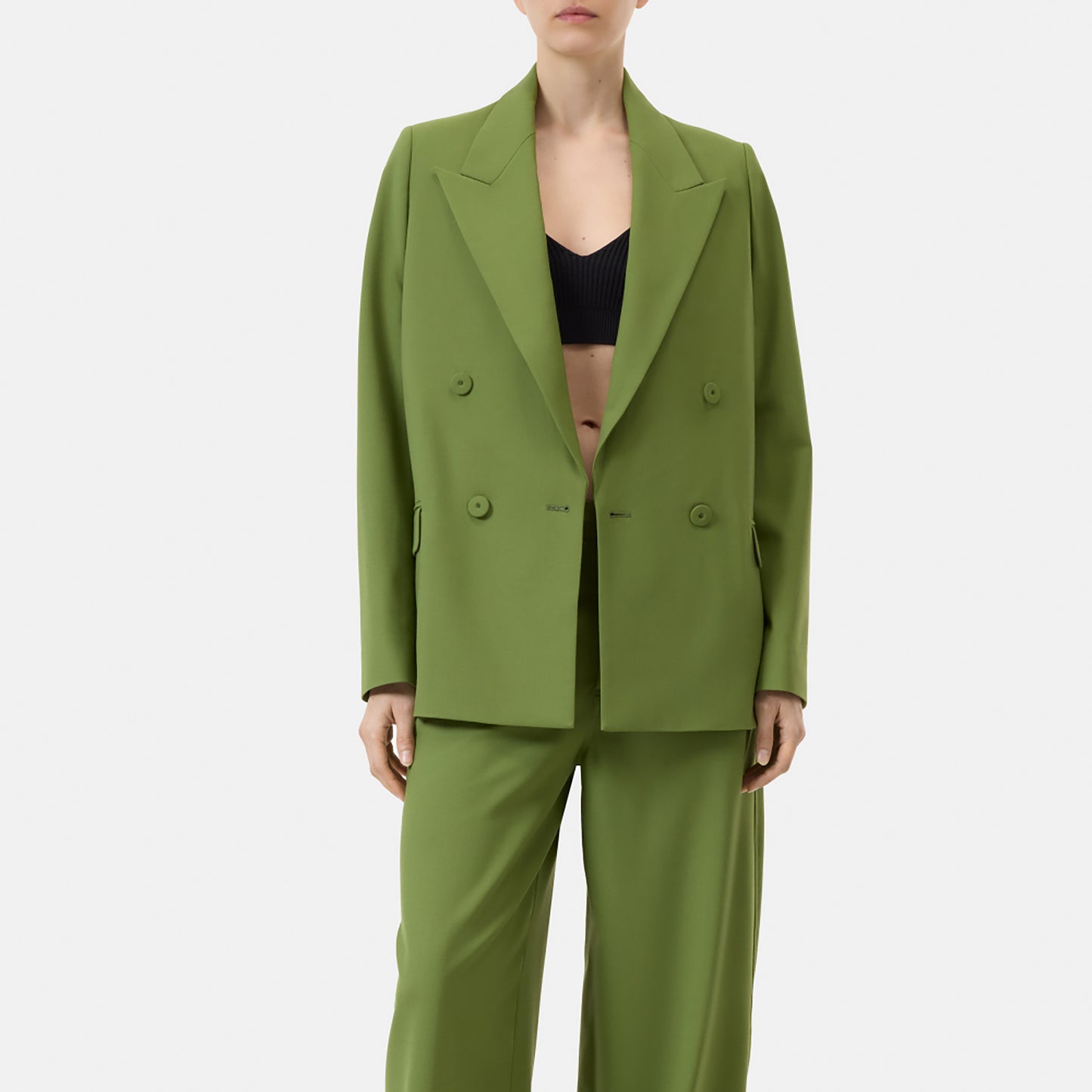 Double Breasted Blazer in Pistachio Green