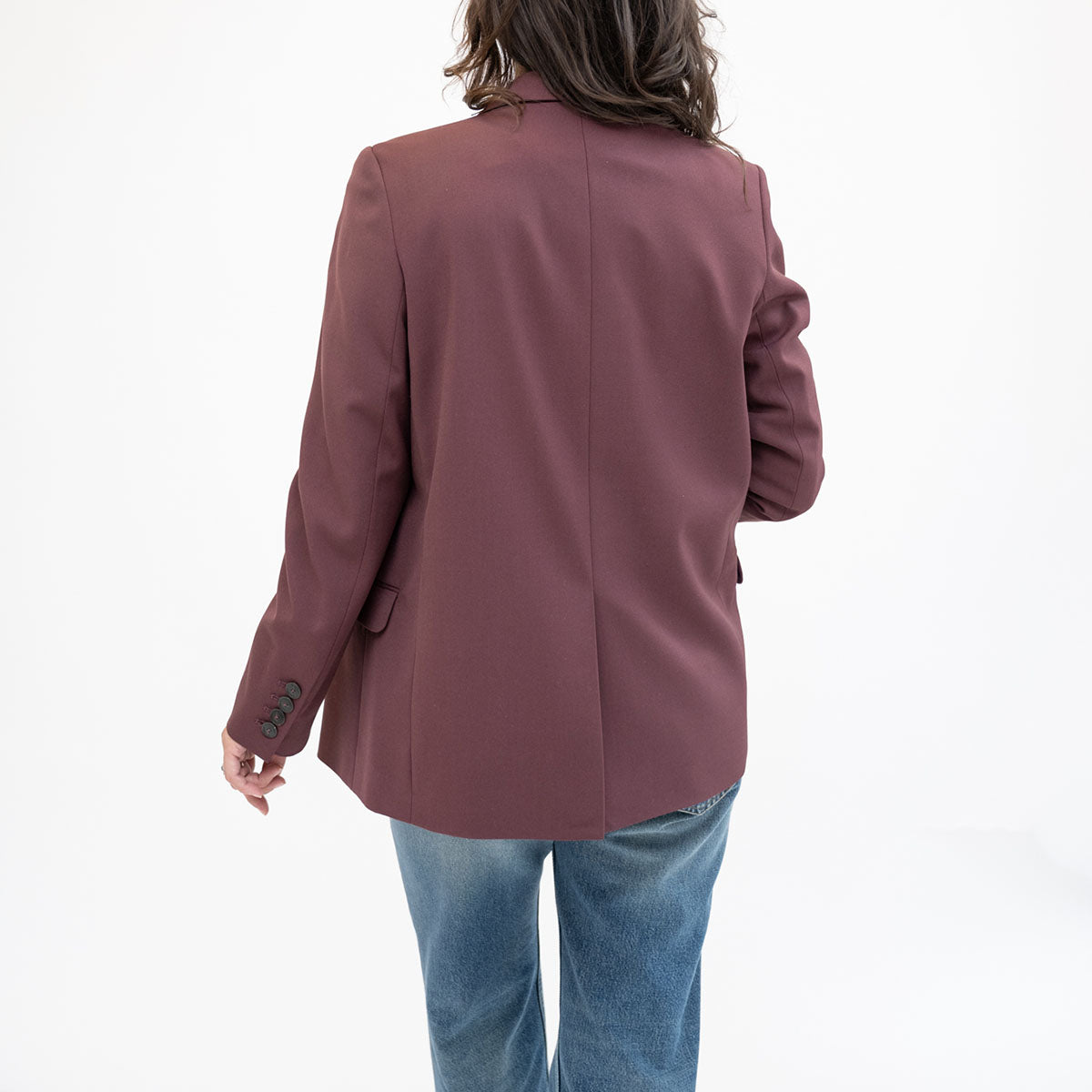 Double Breasted Blazer in Dark Raisin