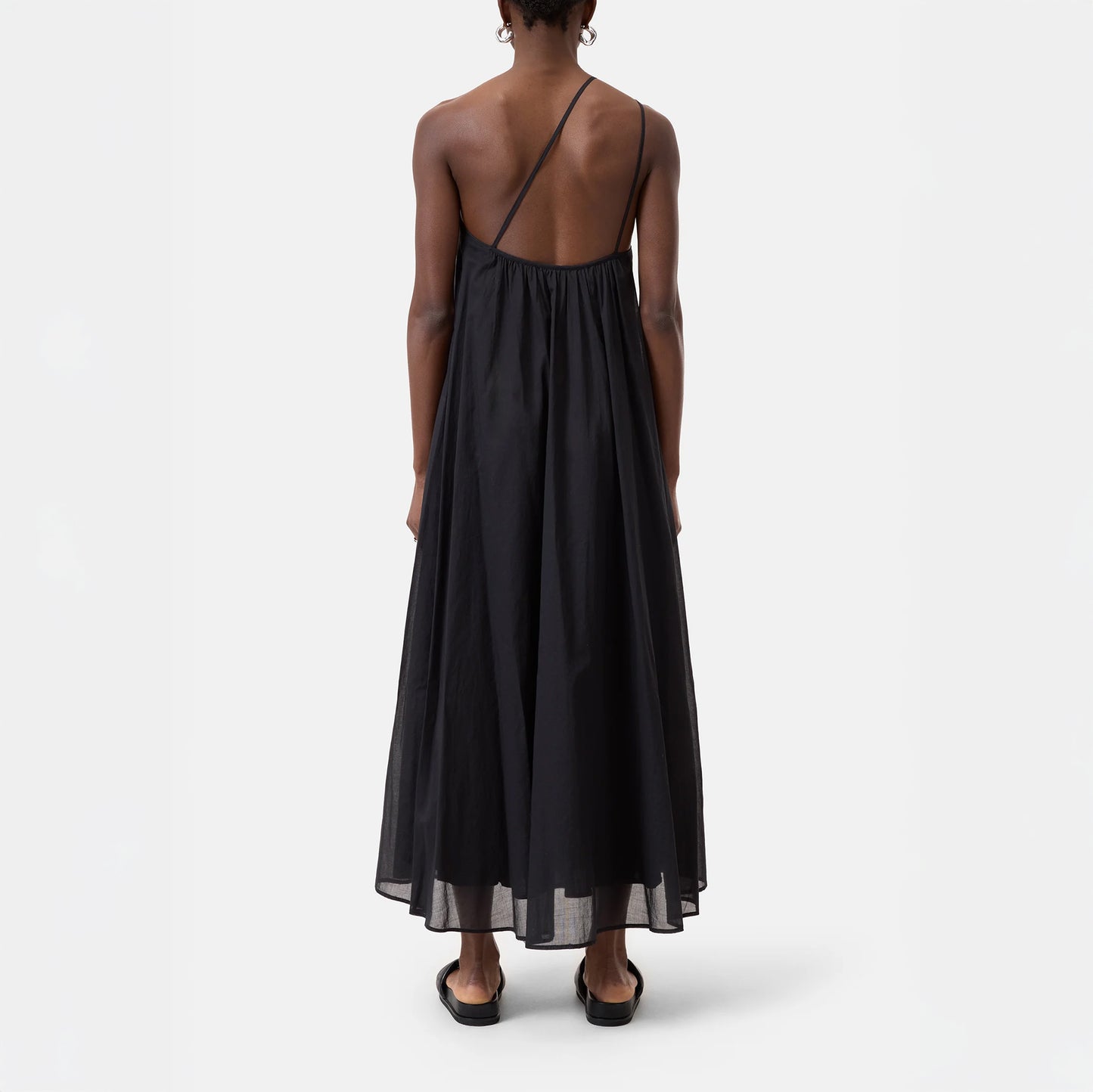Gathered Maxi Dress in Black