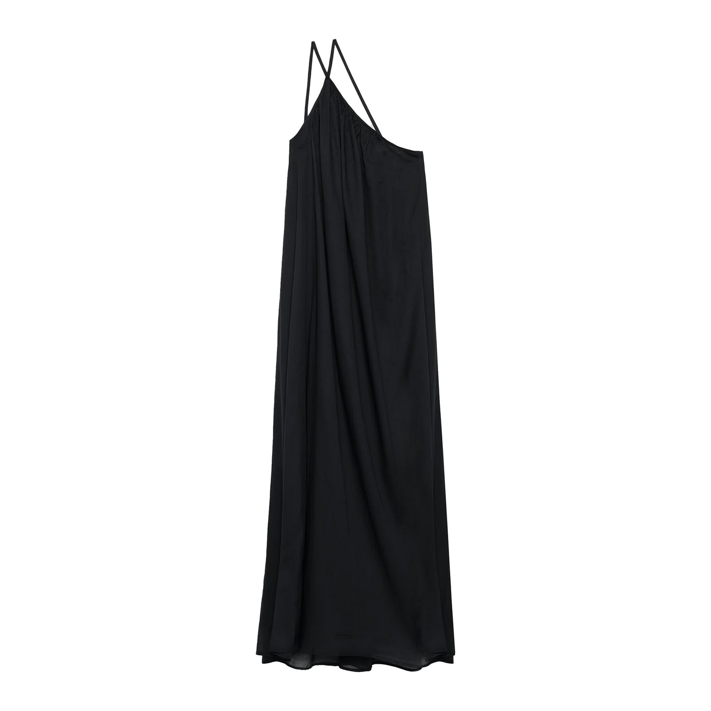 Gathered Maxi Dress in Black