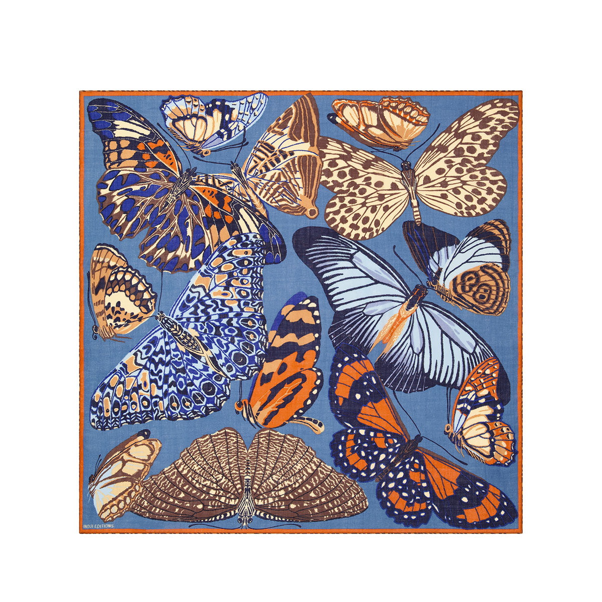 Papillions Square Scarf in Duck Blue
