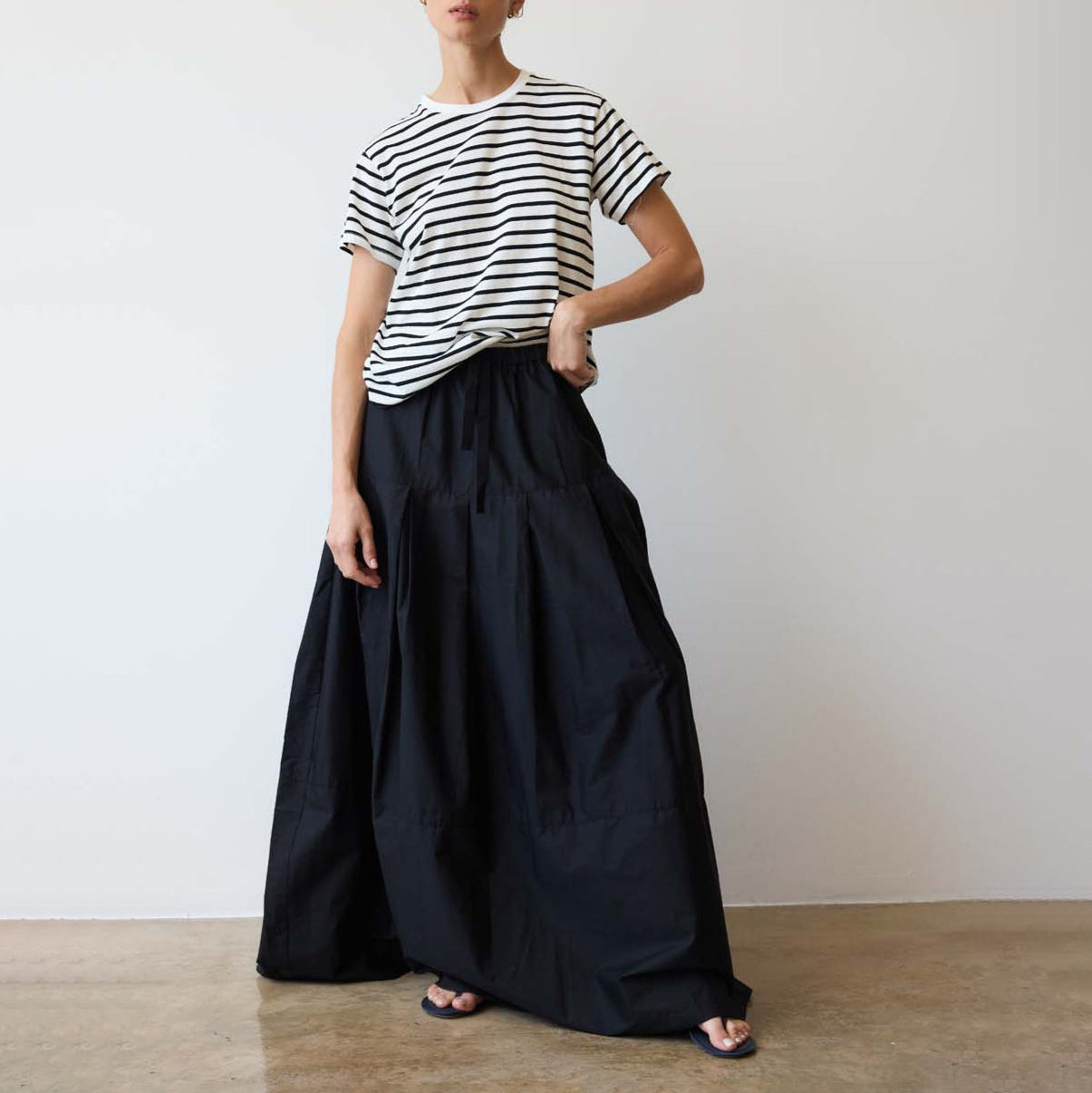 Ballgown Skirt in Black Poplin